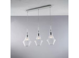 8050713218157 - Bonetti Illumina - Binario in ferro con vetri trasparente pyrex 3 luci H49 - max 149 - L75 x 10