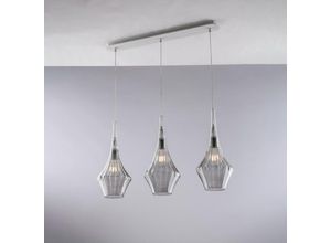 8050713218256 - Bonetti Illumina - Binario in ferro con vetri grigio pyrex 3 luci H49 - max 149 - L75 x 10