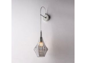 8050713218270 - Bonetti Illumina - Applique in ferro con vetro grigio pyrex 1 luce H64 - L14 - P21