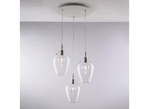 8050713218461 - Bonetti Illumina - Sospensione in ferro con vetri trasparente pyrex 3 luci H41 - max 141 - Ø50