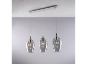 8050713218577 - Bonetti Illumina - Binario in ferro con vetri grigio pyrex 3 luci H41 - max 141 - L75 x 10