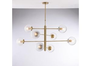 8050713219031 - Bonetti Illumina - Sospensione in ferro bronzato spazzolato 8 luci H82 - max 108 - Ø103