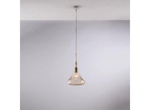 8050713219154 - Sospensione in ferro con vetro ambra pyrex 1 luce H42 - MAX 142 - Ø20