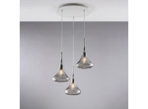 8050713219185 - Bonetti Illumina - Sospensione in ferro con vetri grigio pyrex 3 luci H41 - max 141 - Ø50