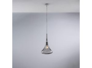 8050713219208 - Sospensione in ferro con vetro grigio pyrex 1 luce H42 - MAX 142 - Ø20