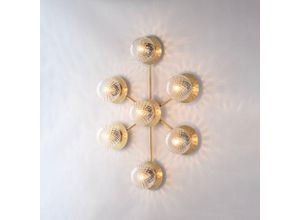 8050713219390 - Bonetti Illumina - Plafoniera in ferro bronzato spazzolato 7 luci H17 - L85 x 62