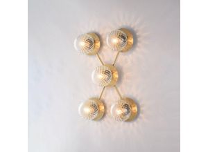 8050713219406 - Bonetti Illumina - Plafoniera in ferro bronzato spazzolato 5 luci H17 - L62 x 42