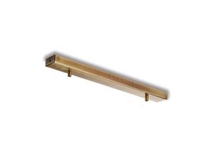 8050713219680 - Rosone rettangolare multicavo in ferro bronzato 2 fori H3 - L50 x 5