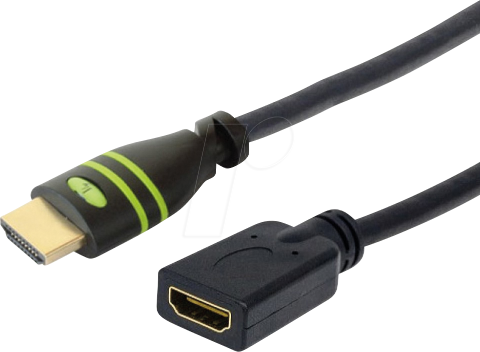 8051128106350 - TECHly - Highspeed - HDMI-Verlängerungskabel mit Ethernet - HDMI männlich zu HDMI weiblich - 18 m - Doppelisolierung