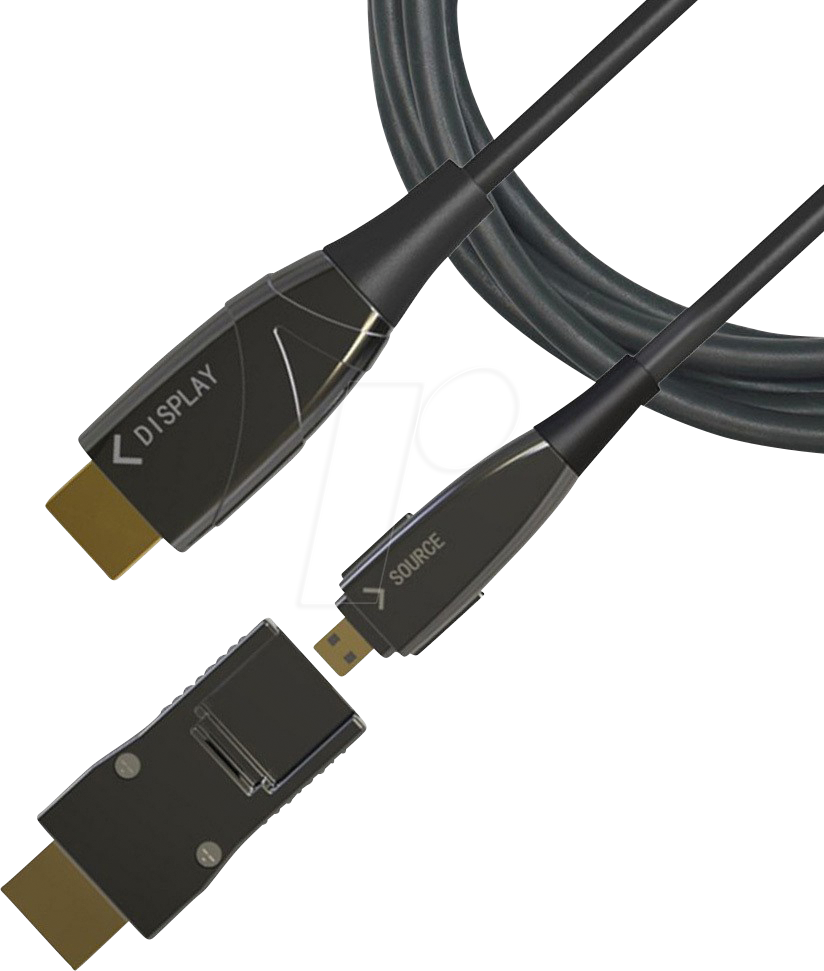 8051128107418 - TECHly - Highspeed - HDMI-Kabel mit Ethernet - HDMI männlich zu mikro HDMI männlich - 10 m - Glasfaser