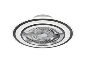 8051160938179 - Flaga - LED-Ventilator und Deckenleuchte Ø60 cm mit schwarzem satiniertem Rand Fernbedienung Dimmer Timer Nachtlicht und Sterneneffekt