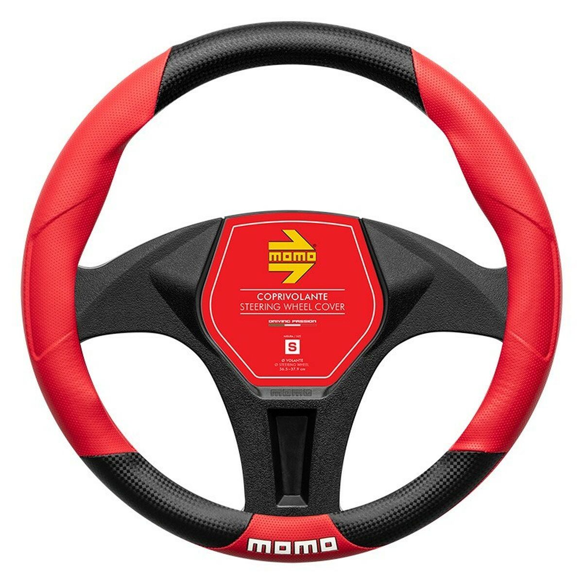 8051380000465 - Lenkradabdeckung MOMLSWC016BRS Schwarz Rot Ø 36 cm 8051380000465 - Lenkradabdeckung MOMLSWC016BRS Schwarz Rot Ø 36 cm