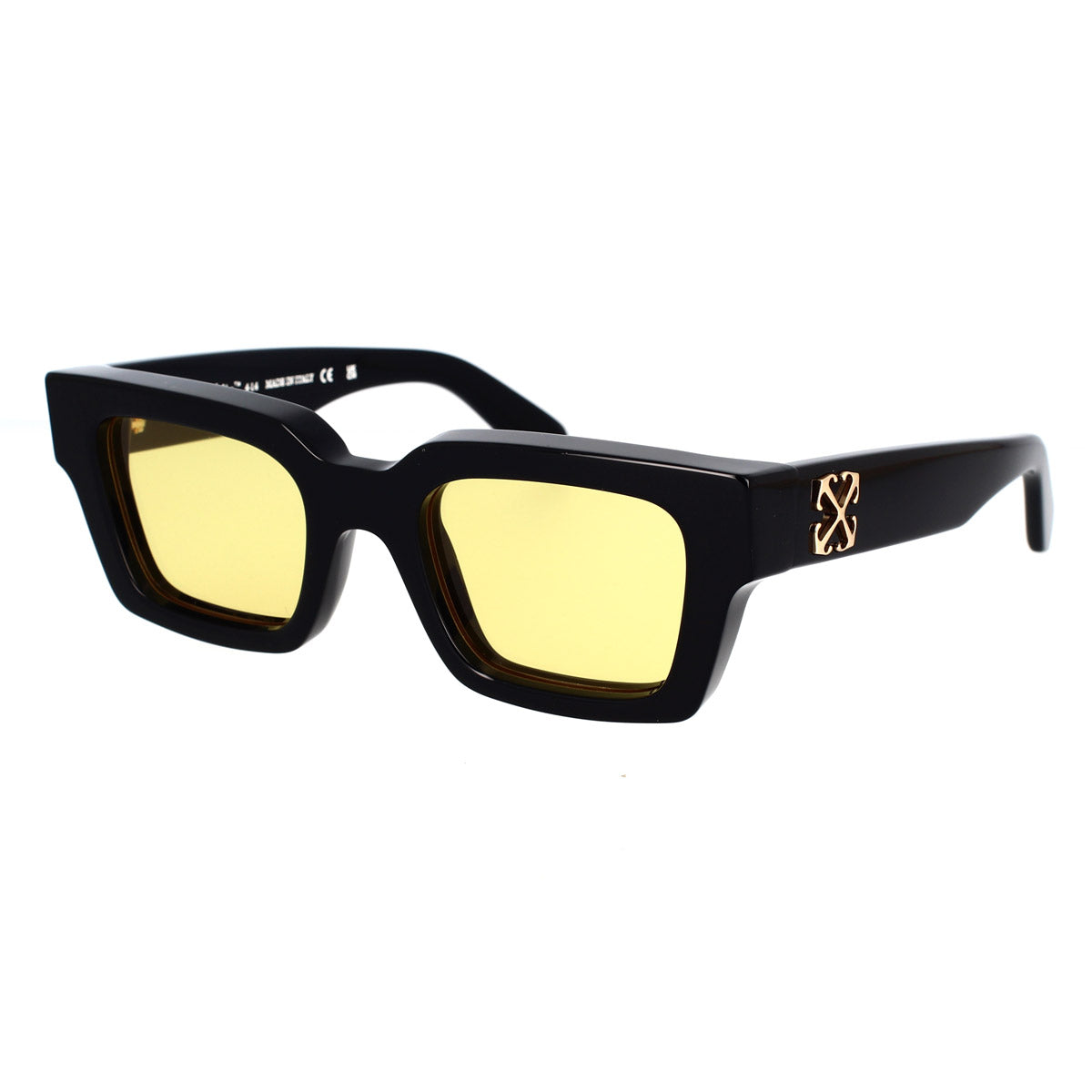 8051594856117 - Unisex OERI126 Virgil 1018 black Gläser SONNENBRILLEN Acetat Schwarz Gelb Quadratisch Normal