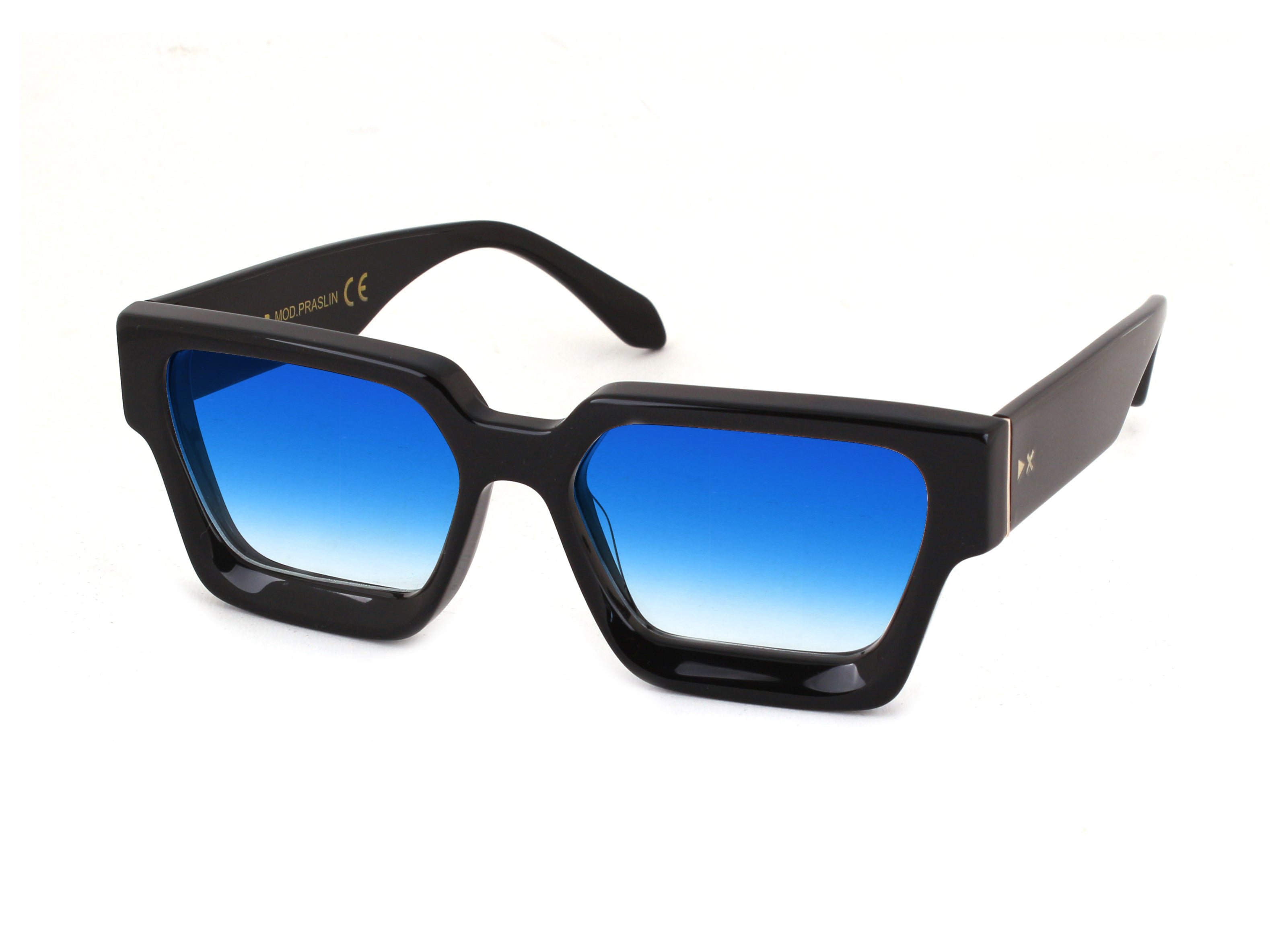 8051706530416 - XLAB Unisex PRASLIN Gläser SONNENBRILLEN Acetat Schwarz Hellblau Quadratisch  Schattiert