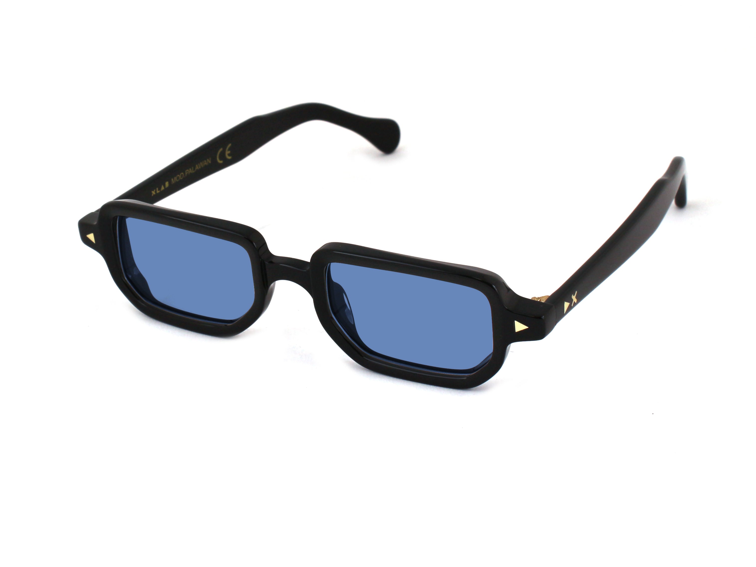 8051706531024 - XLAB Unisex PALAWAN Gläser SONNENBRILLEN Acetat Schwarz Hellblau Quadratisch Polarisiert