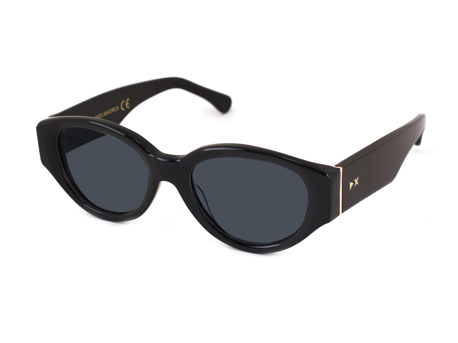 8051706532298 - XLAB Unisex MAIORCA Gläser SONNENBRILLEN Acetat Schwarz Rauch Rund Polarisiert