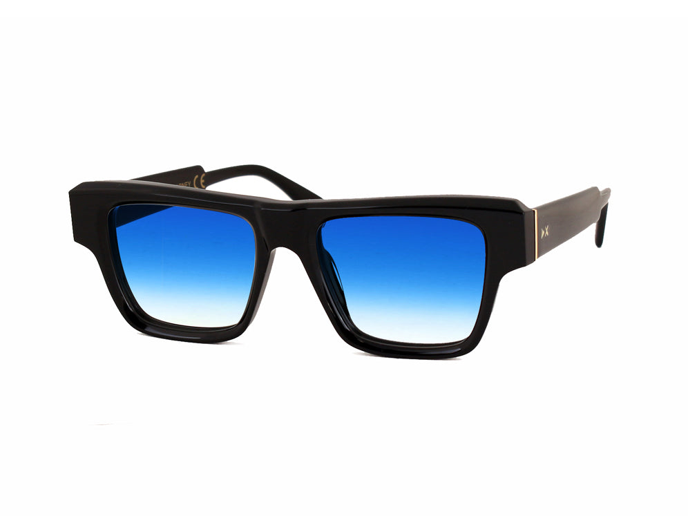 8051706533486 - XLAB Herren CARNEY Gläser SONNENBRILLEN Acetat Schwarz Hellblau Quadratisch  Schattiert