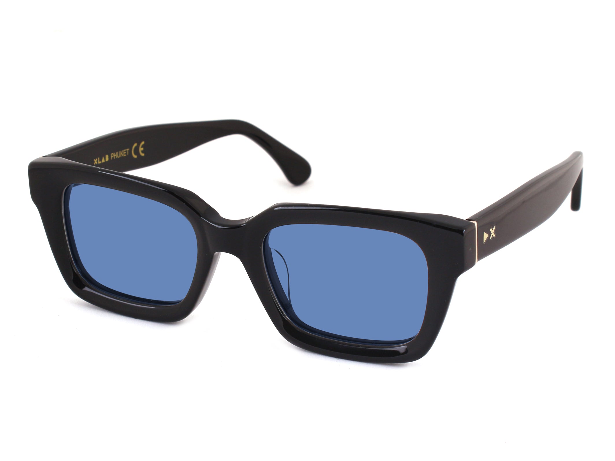 8051706533998 - XLAB Unisex PHUKET Gläser SONNENBRILLEN Acetat Schwarz Hellblau Quadratisch Polarisiert