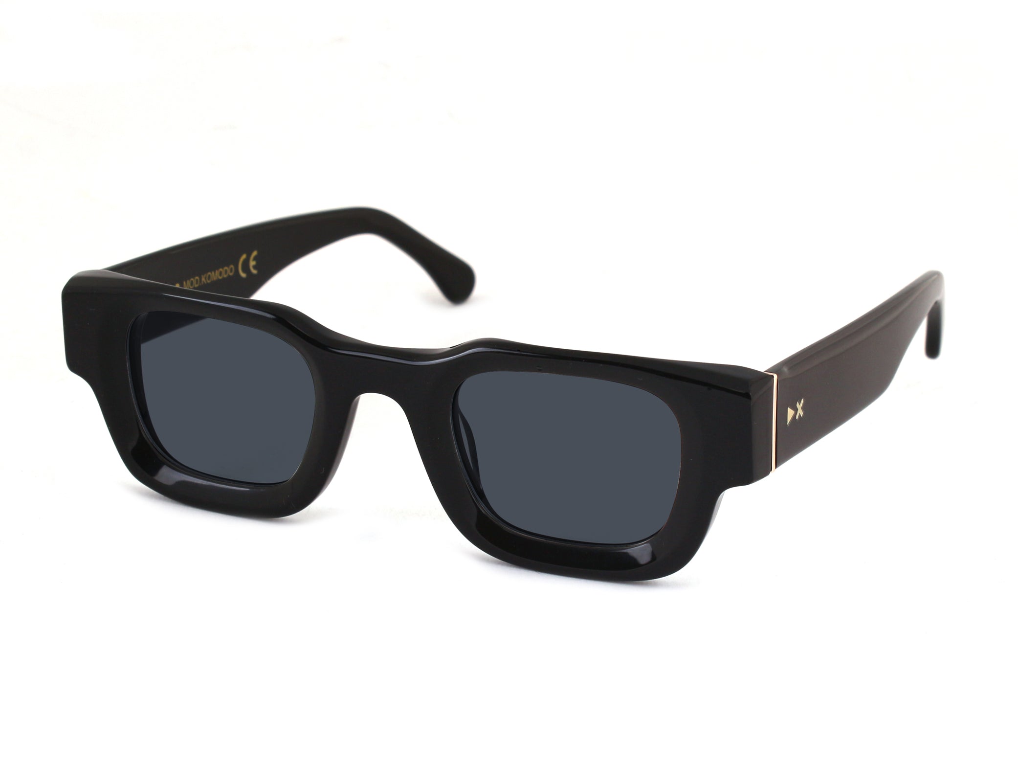 8051706535503 - XLAB Unisex KOMODO Gläser SONNENBRILLEN Acetat Schwarz Rauch Quadratisch Polarisiert