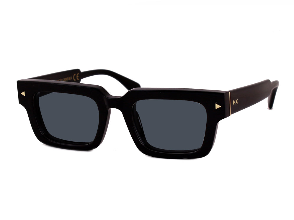 8051706537880 - XLAB Unisex GAMBIER Gläser SONNENBRILLEN Acetat Schwarz Rauch Quadratisch Polarisiert