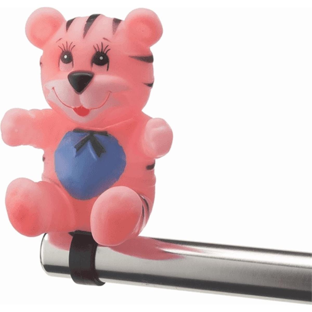 8051772120955 - Fahrradklingel für Kinder in Form eines rosa Tigerpuppen - Lustiges und sicheres Zubehör