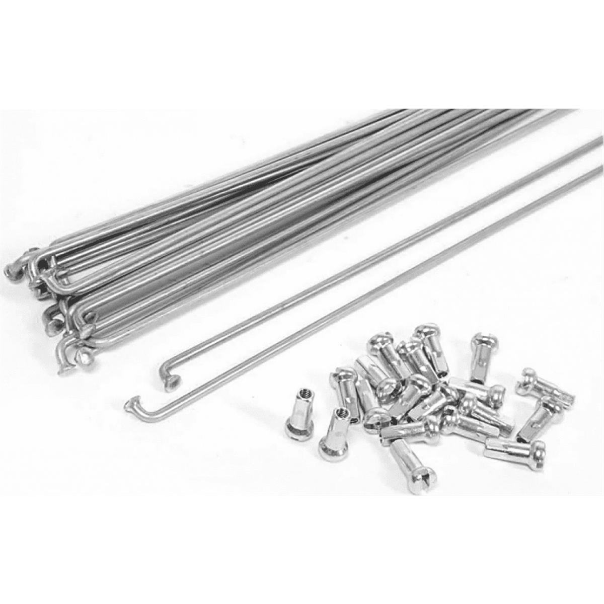 8051772129491 - Zinkstahl Speichen 288x2mm mit Silber Nippel - 72 Stück Packung