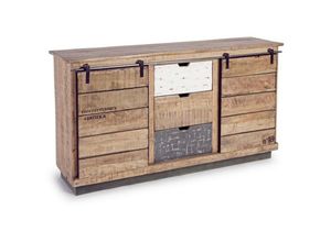 8051836004788 - Hellin - Tudor Sideboard mit 2 Türen und 3 Schubladen aus Melaminholz