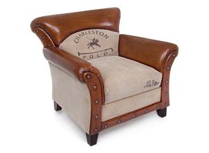 8051836067776 - Charleston-Sessel aus beigem Vintage-Leder