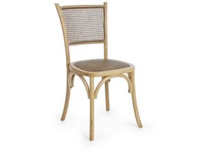 8051836211117 - Iperbriko - Holzstuhl mit natürlichem Rattan im Vintage-Stil