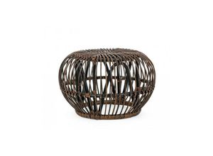 8051836274969 - Doradal brauner Rattan-Beistelltisch für den Außenbereich Durchmesser 65x h44 cm