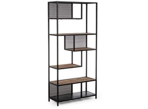 8051836281677 - Bücherregal aus Metall im Industriestil mit 6 Regalen 84 x 35 x 188 cm