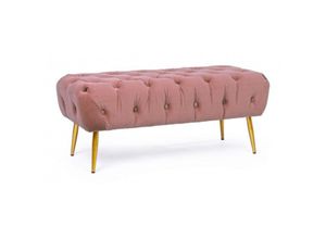 8051836288041 - Rosa Ottoman-Möbelbank mit Beinen 103 x46x40h cm