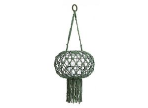 8051836309524 - - Vintage Macrame Hängelaterne grün 70h cm