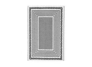 8051836473553 - Webmarketpoint - Kashan Weiß-Schwarzer Teppich 150X210