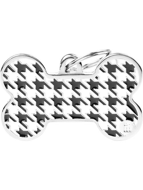 8051938216423 - Style Pied de Poule XL Black Bone ID Tag