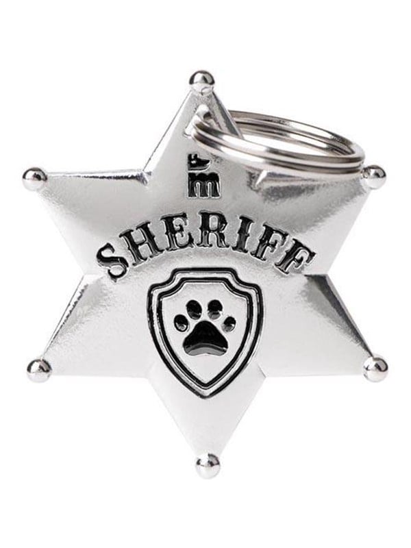 8051938216775 - Bronx Sheriffs Star ID Tag Enameled in White Bronze