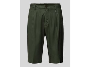 8052136539178 - Slim Fit Leinenbermudas mit Bügelfalten