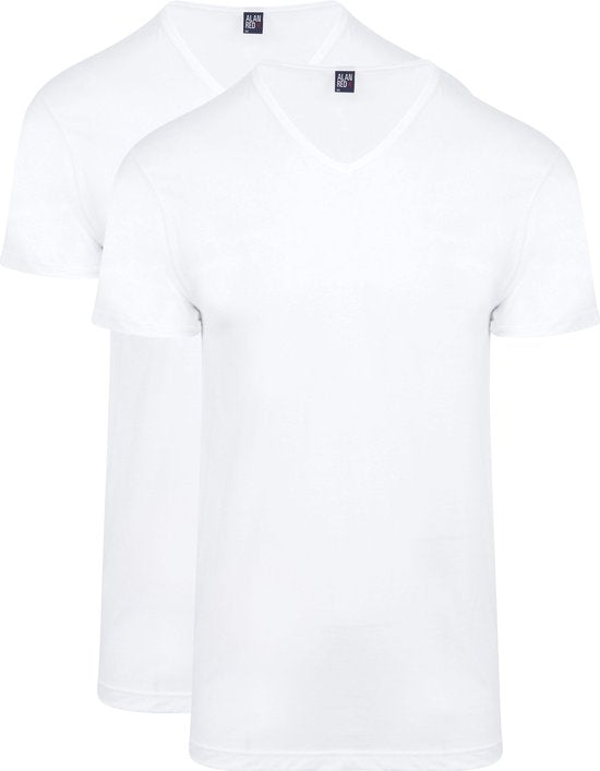 8052447978710 - Alan Red Vermont T-Shirt V-Ausschnitt Weiß (2er-Pack) - Größe XL - Männer - T-shirt base