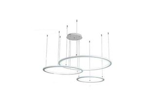 8052575734004 - Trade Shop Traesio - modernes led pendel kronleuchter mit 3 ringen 52 w licht 6500K 4000K 3000K A16 Naturweiß - Naturweiß