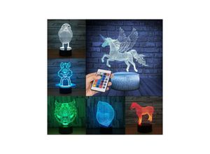 8052575734844 - Trade Shop Traesio - massgeschneiderte acryl-rgb-led-lampe mit 3D-EFFEKT für hausdekorative fernbedienung -Höhe (h) Max 15 cm -