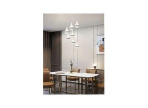 8052575781022 - Trade Shop Traesio - led hängelampe 80WATT tropfen design kaskade licht 6500K 4000K LP-18A Naturweiß - Naturweiß