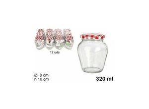 8052575812764 - Trade Shop Traesio - set 12 stück glasgefäss mit deckel mehrweg 320ML 108717