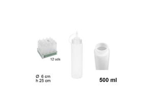 8052575812887 - Trade Shop Traesio - set 12 stk flaschen plastikspender für saucen gewürze 500ML 102785