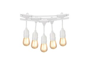 8052575814621 - Trade Shop Traesio - modulare lichterkette für aussen 10 glühbirnen E27 kabel 10 meter IP65 weiss