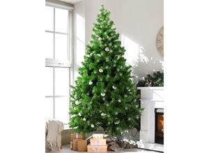 8052773248174 - Dmora - Weihnachtsbaum Strasburgo extra dicker Kunstbaum echter PVC-Effekt-Baum mit LED-Leuchten inklusive 723 Äste Höhe 180 cm