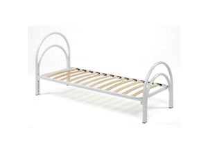 8052773250689 - Talamo Italia Talamo Italia Mera Einzelbett mit Eisenstruktur und Kopfteil Made in Italy geeignet für Matratze 80x190 Weiß