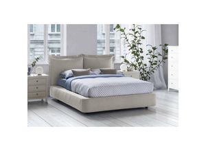 8052773272759 - Doppelbett Cornelia Containerbett mit Stoffbespannung 100% Made in Italy Frontöffnung passend für Matratze 160x190 cm Beige - Talamo Italia