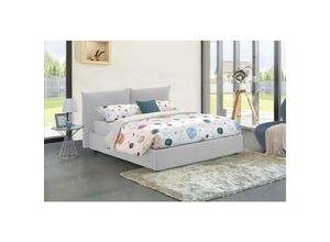 8052773275422 - Talamo Italia - Doppelbett Gabriella Containerbett mit Stoffbespannung 100% Made in Italy Frontöffnung passend für Matratze Cm 160x200 Weiß