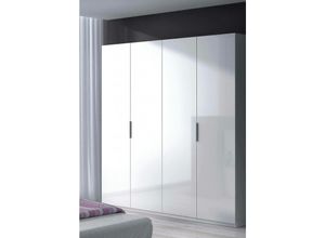 8052773327992 - Garderobe Knoxville Schlafzimmerschrank mit 4 Flügeltüren Schrank mit 2 Einlegeböden und Kleiderstange cm 180x52h200 Weiß - Dmora