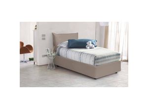 8052773369329 - Talamo Italia Einzelbett Livia Containerbett mit Kunstlederbezug 100% Made in Italy Seitliche Öffnung passend für Matratze 80x190 cm Turteltaube